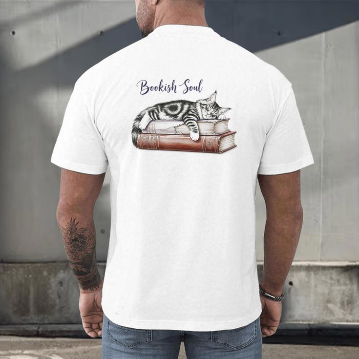 Cat Life Books And Cats Cat Lover Cat Mom Book Lovers Men's Back Print T-Shirt Cat Life Books And Cats Cat Lover Cat Mom Book Lovers Men's Back Print T-Shirt