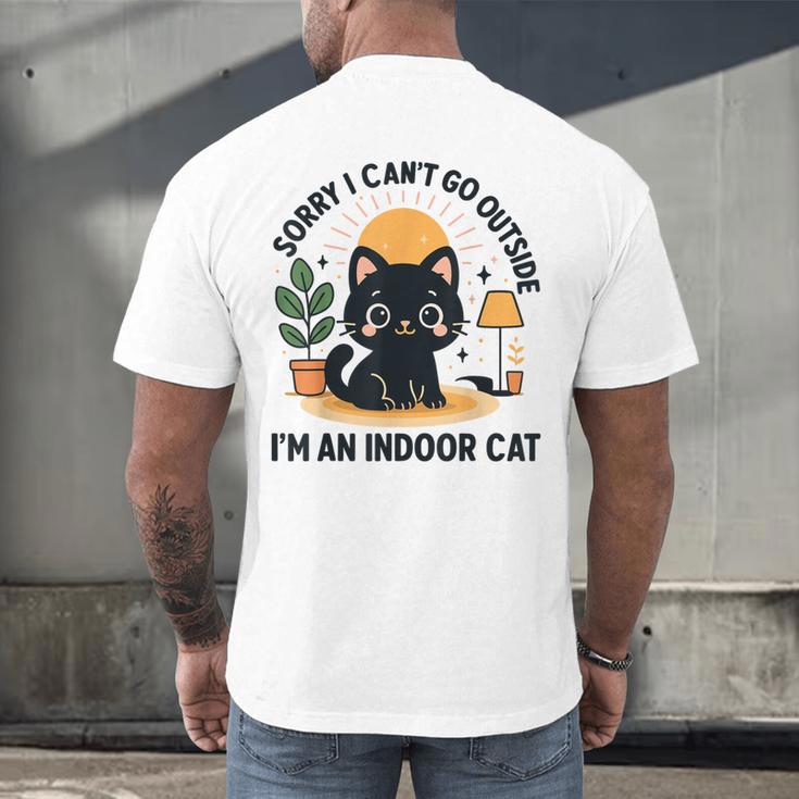 Cat Shirt Introvert Sorry I Can’t Go I’m An Indoor Cat Men's Back Print T-Shirt Cat Shirt Introvert Sorry I Can’t Go I’m An Indoor Cat Men's Back Print T-Shirt