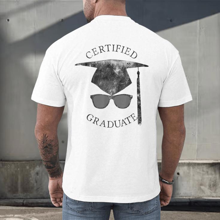 Certified Graduate Vintage Mortarboard Graduation Men's Back Print T-Shirt
