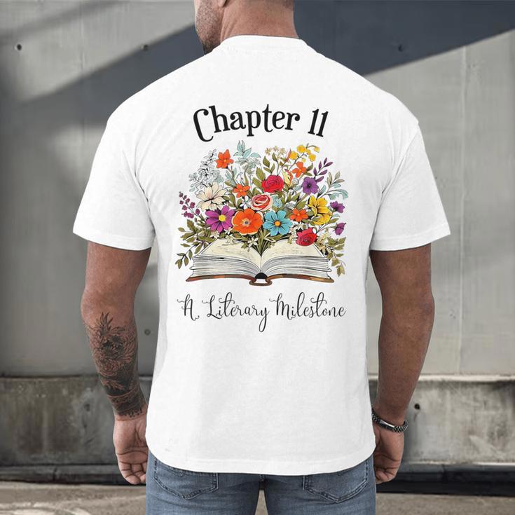 Chapter 11 Years Old 11th Birthday Wildflower Book Lover Men's Back Print T-Shirt