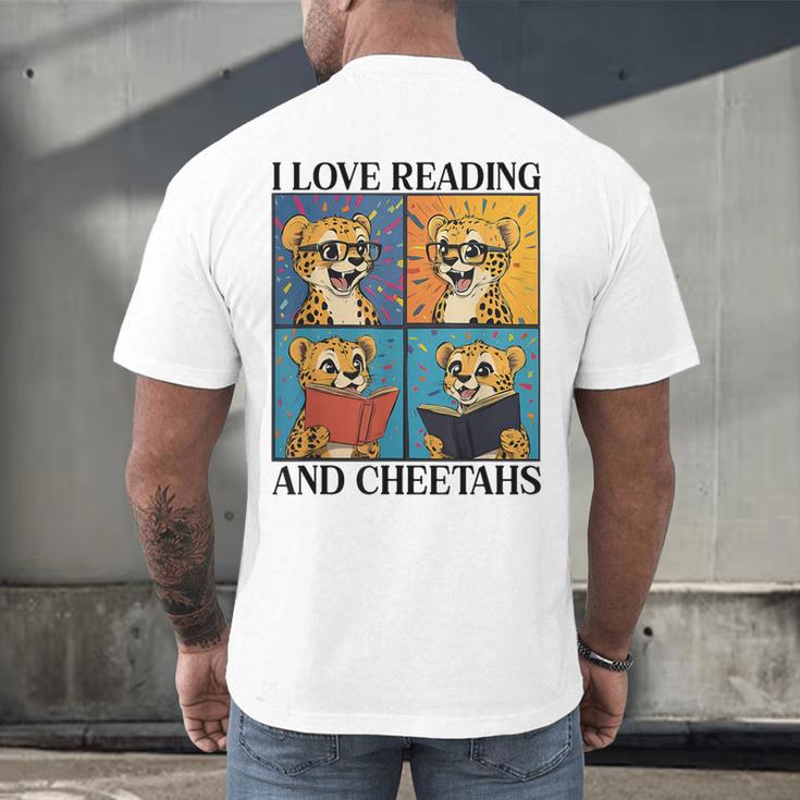 Cheetah Love Reading And Cheetahs Kids Bookworm Men's Back Print T-Shirt