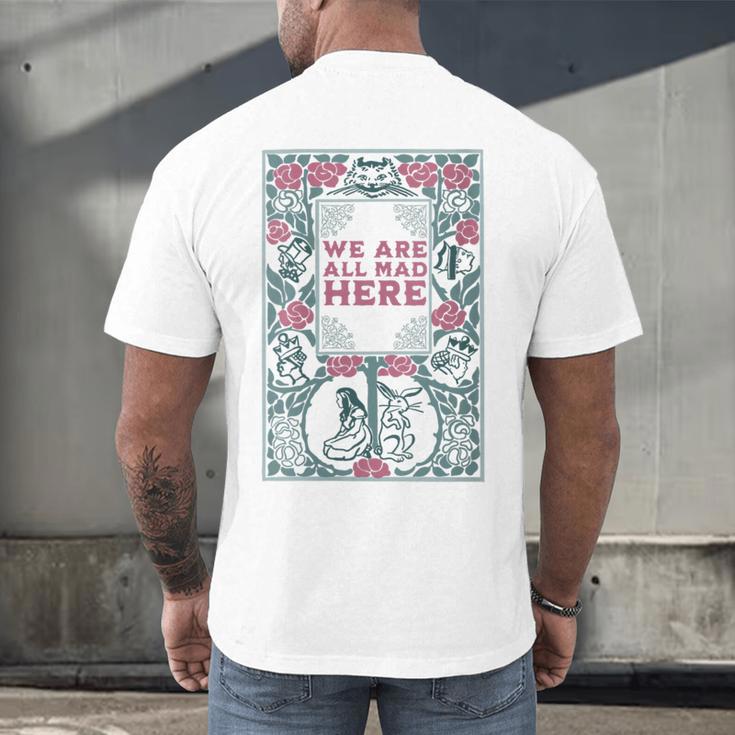 Cheshire Cat Alice In Wonderland Vintage Book Men's Back Print T-Shirt