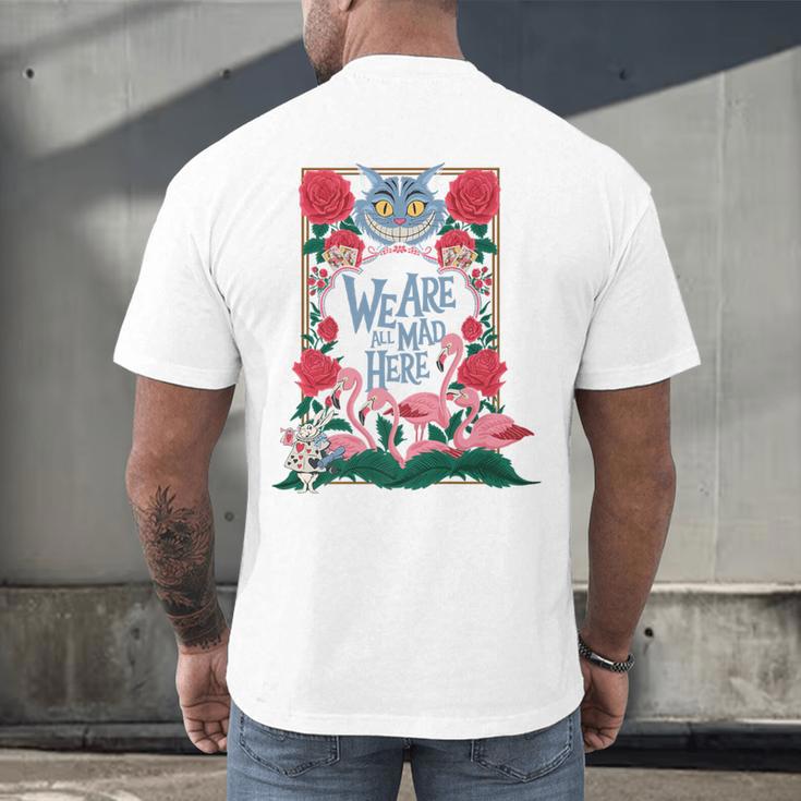Cheshire Cat Alice In Wonderland Vintage Book Premium Men's Back Print T-Shirt Cheshire Cat Alice In Wonderland Vintage Book Premium Men's Back Print T-Shirt
