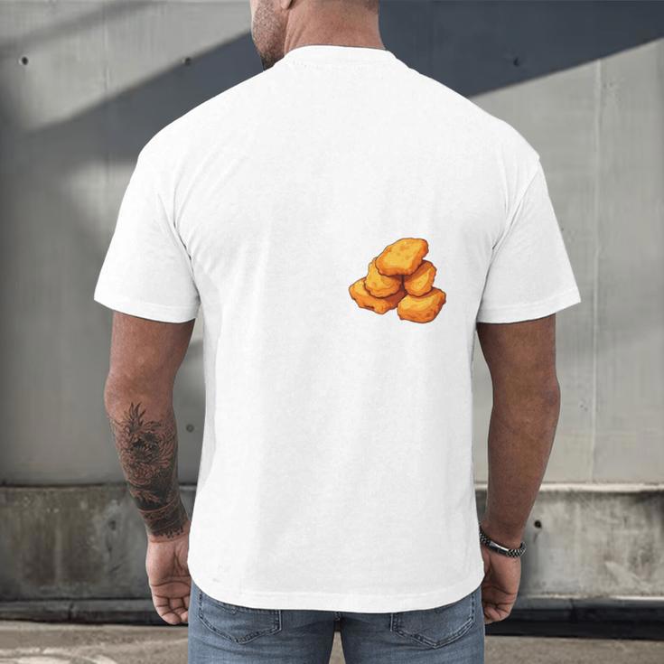 Chicken Nugget Saying Introvert Nuggie Foodie Food Men's Back Print T-Shirt Chicken Nugget Saying Introvert Nuggie Foodie Food Men's Back Print T-Shirt