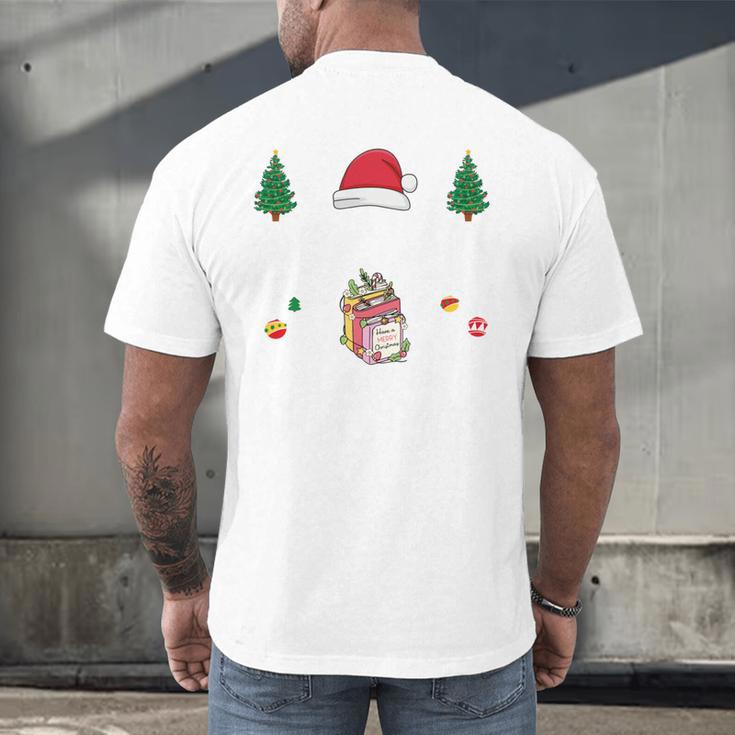 Christmas Tee Most Likely To Read A Book On Christmas Men's Back Print T-Shirt