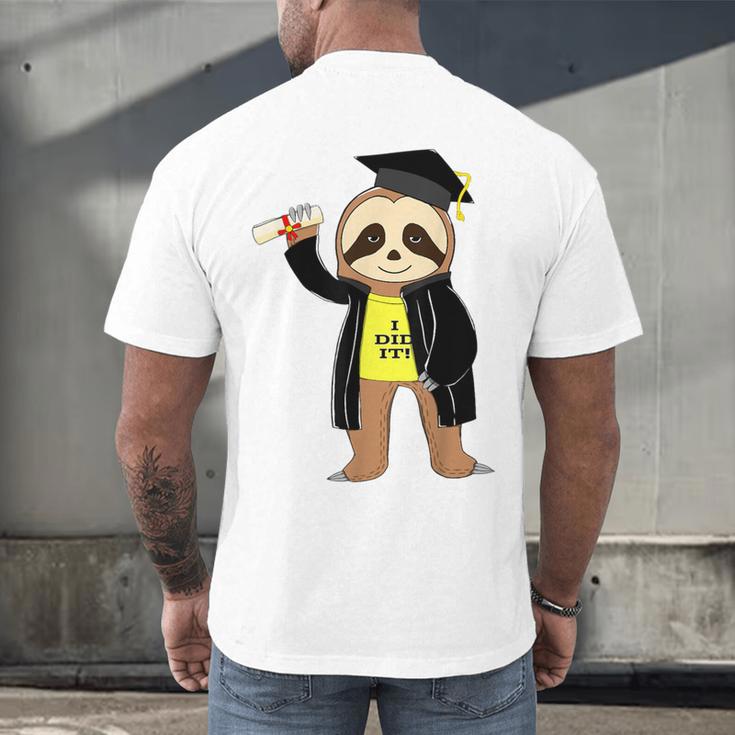 Class Of 2022 Sloth Graduation Masters College High School Men's Back Print T-Shirt