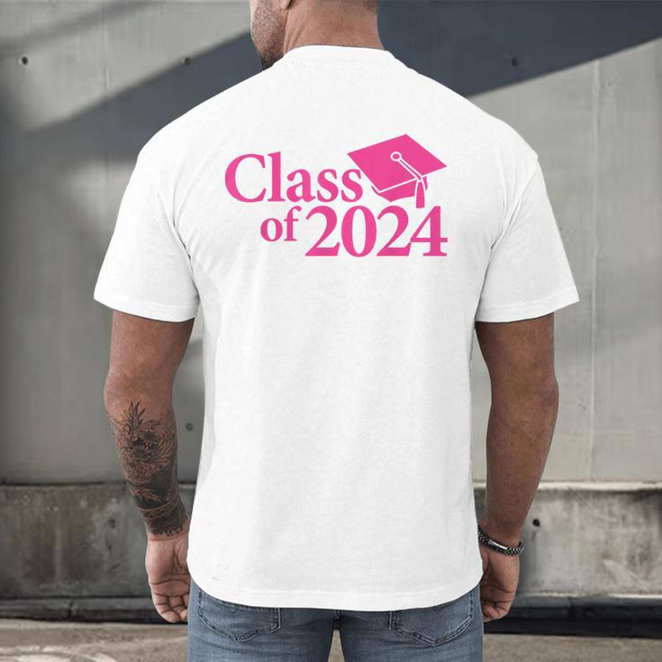 Class Of 2024 Pink For Girls And Women Graduation Men's Back Print T-Shirt