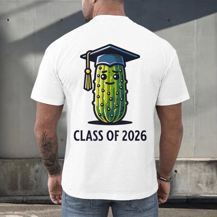 Class Of 2026 Graduation Pickle Trendy Graduate Humor Men's Back Print T-Shirt