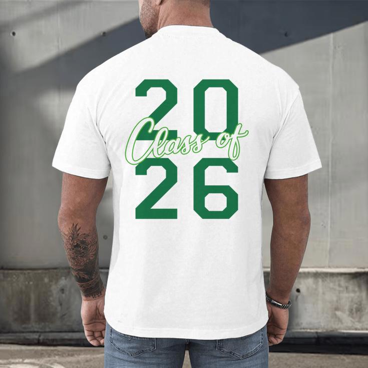 Class Of 2026 Graduation Varsity Green And On The Back Men's Back Print T-Shirt
