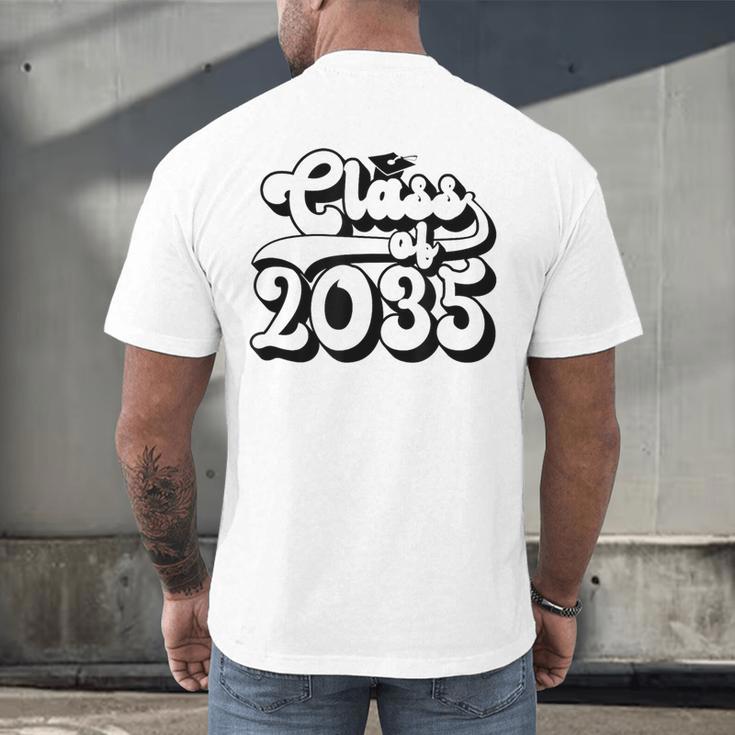Class Of 2035 Senior Retro 2035 Grad Graduate Graduation Men's Back Print T-Shirt