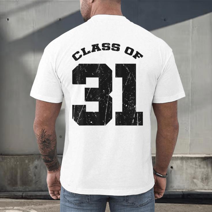 Class Of 31 Date High School Kindergarten Graduation Shirt Men's Back Print T-Shirt