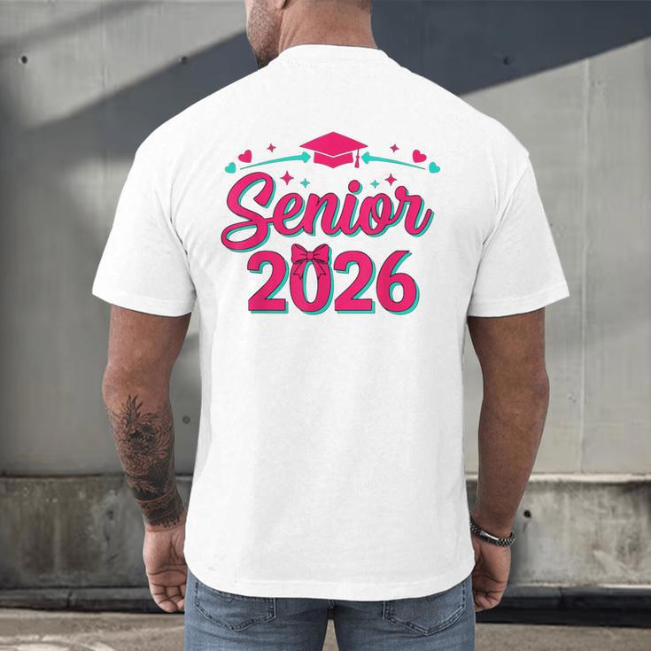 Coquette Pink Bow Senior 2026 Class Of Graduation Men's Back Print T-Shirt