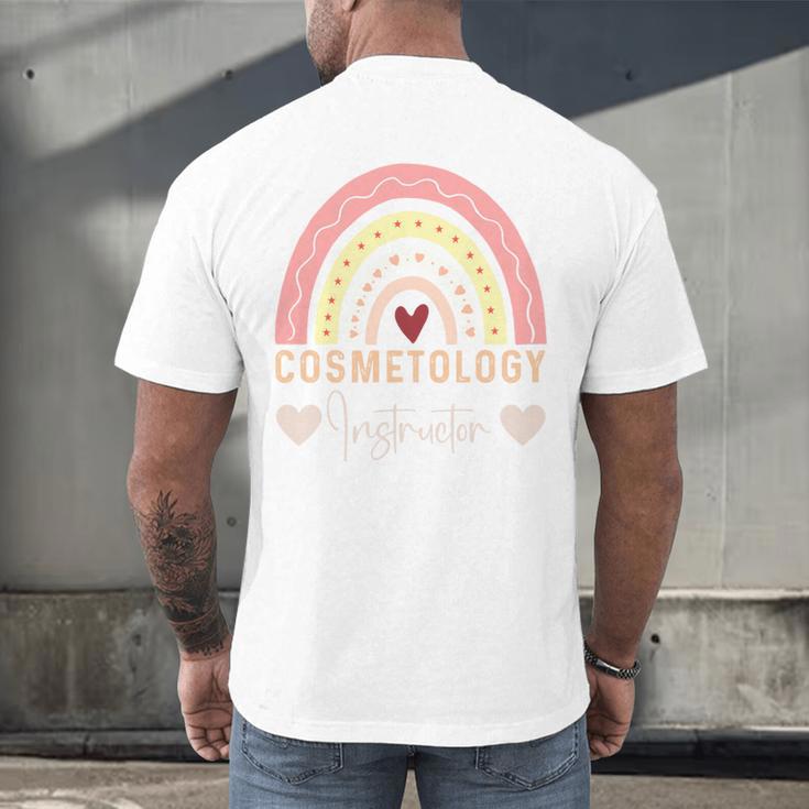 Cosmetology Instructor Cosmetologist Graduation Rainbow Men's Back Print T-Shirt