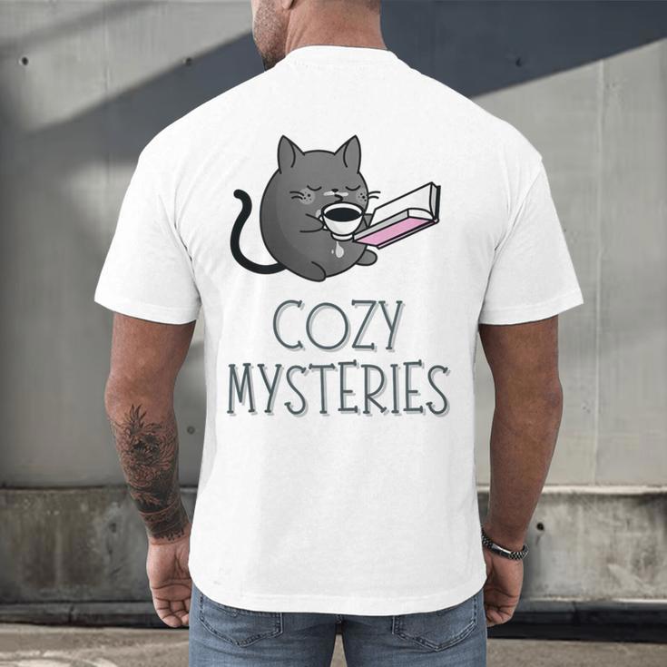 Cozy Mysteries Coffee And Novel For Book Lovers Men's Back Print T-Shirt