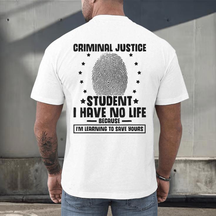 Criminal Justice School Degree Graduation Day Student Men's Back Print T-Shirt