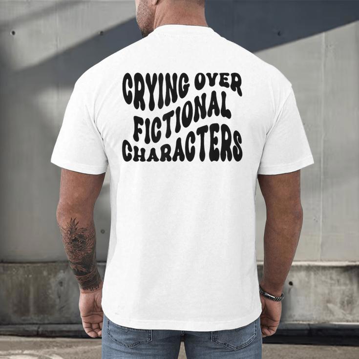 Crying Over Fictional Characters Book Lovers Men's Back Print T-Shirt