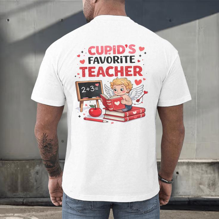 Cupid's Favorite Math Teacher Valentine Reading Book Women Men's Back Print T-Shirt