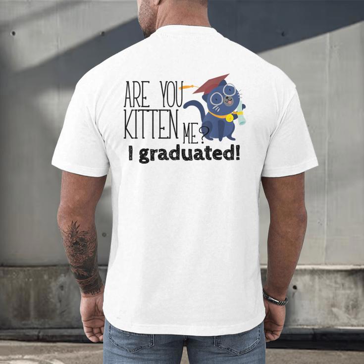 Cute Graduation Cat Masters High School T-Shirt For Men Women Kids Men's Back Print T-Shirt