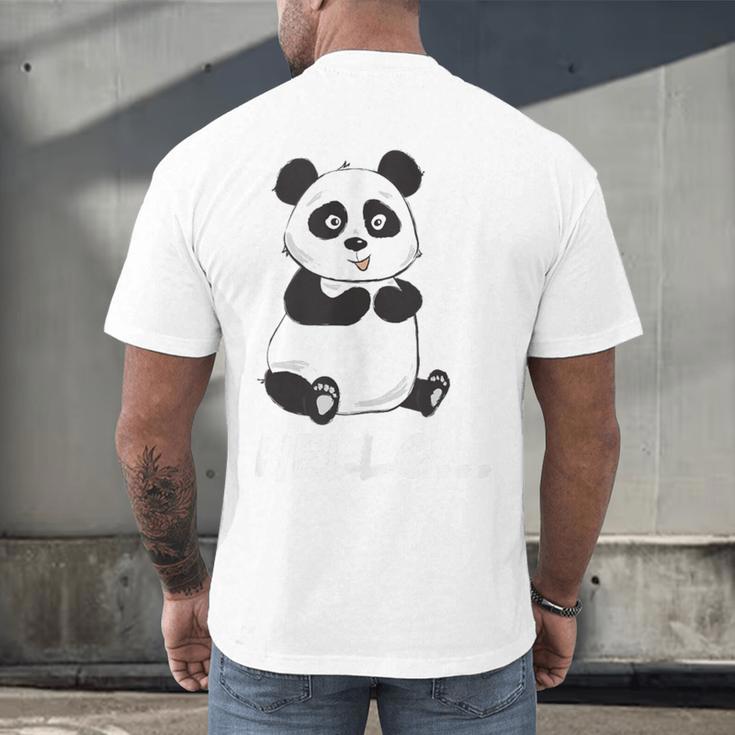 Cute Introvert Vibes – Panda Hello & Goodbye Men's Back Print T-Shirt Cute Introvert Vibes – Panda Hello & Goodbye Men's Back Print T-Shirt