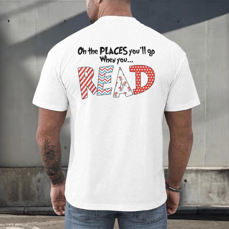 Cute Read Reading Day Book Lovers Teachers Students Kids Men's Back Print T-Shirt Cute Read Reading Day Book Lovers Teachers Students Kids Men's Back Print T-Shirt