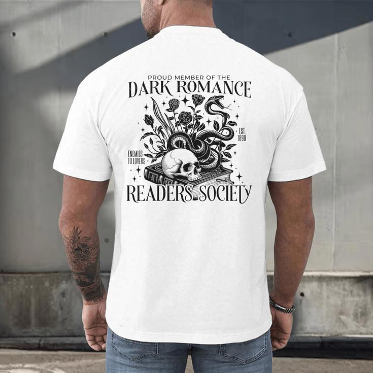 Dark Romance Books Lover Bookish Bookworm Gothic Aesthetic Men's Back Print T-Shirt