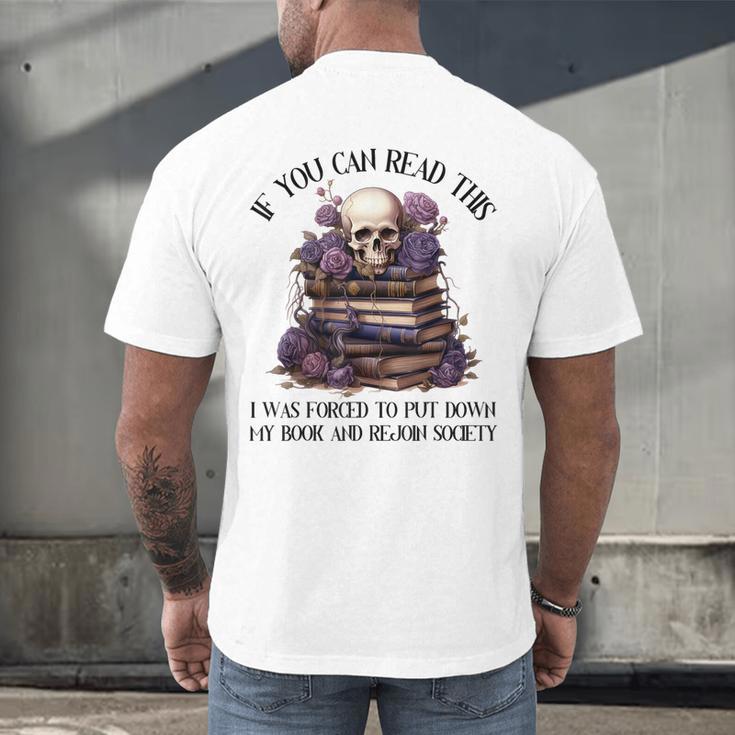 Dark Romance Merch I Put Down My Book Lover Spicy Skeleton Men's Back Print T-Shirt Dark Romance Merch I Put Down My Book Lover Spicy Skeleton Men's Back Print T-Shirt