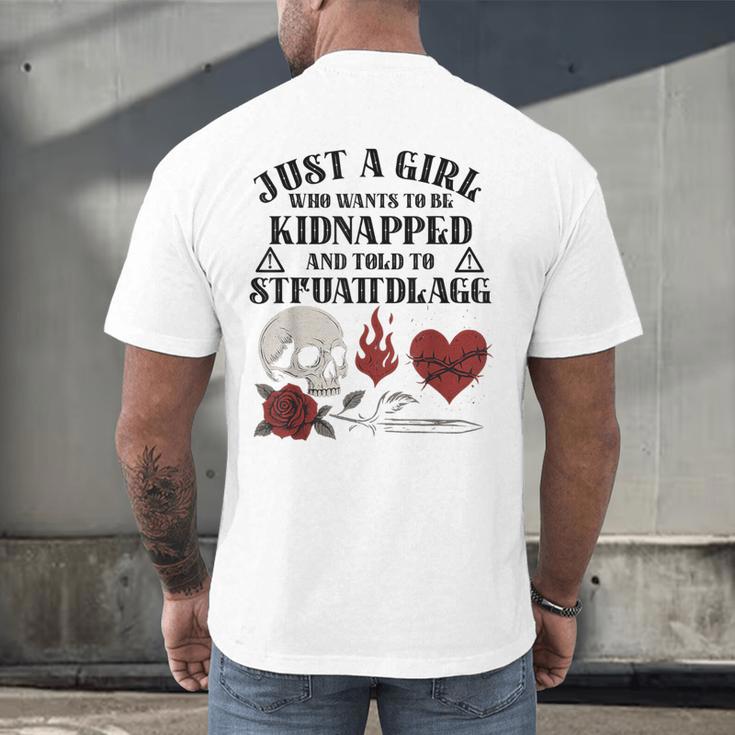 Dark Romance Smutt Book Merch Just A Good Girl STFUATTDLAGG Men's Back Print T-Shirt Dark Romance Smutt Book Merch Just A Good Girl STFUATTDLAGG Men's Back Print T-Shirt