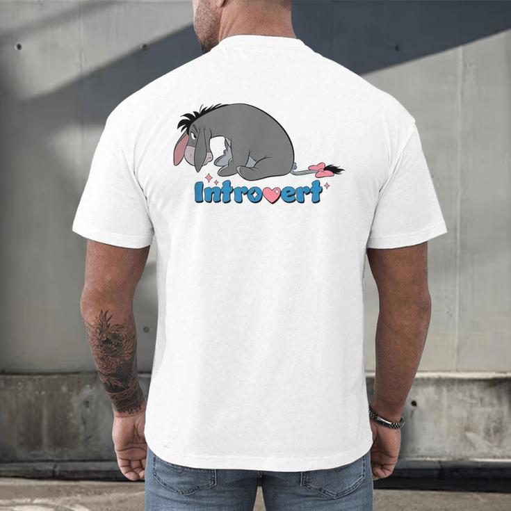 Disney Winnie The Pooh Introvert Eeyore Logo Men's Back Print T-Shirt Disney Winnie The Pooh Introvert Eeyore Logo Men's Back Print T-Shirt