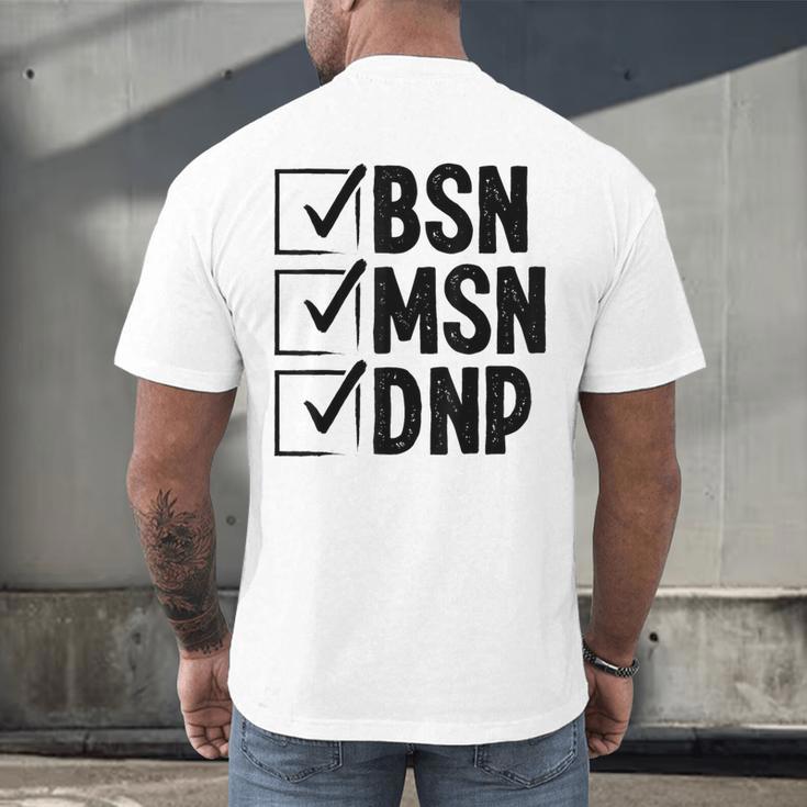 DNP Doctor MSN BSN DNP Nurse DNP Degree Graduation Men's Back Print T-Shirt