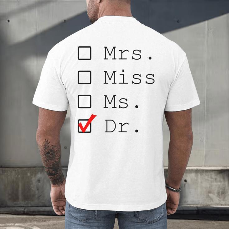 Doctor Graduation Men's Back Print T-Shirt