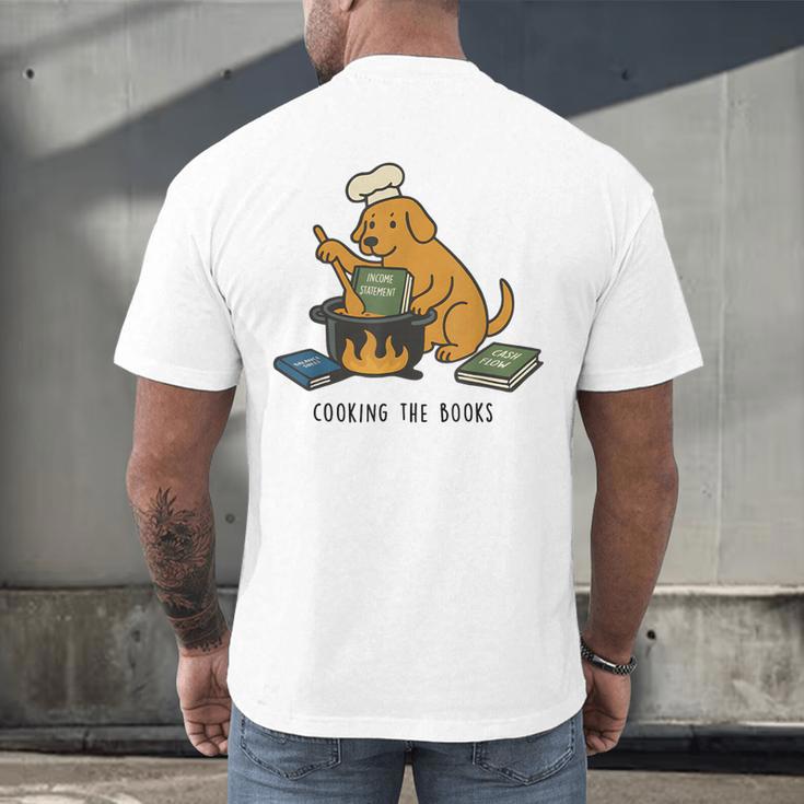 Dog Cooking The Books Men's Back Print T-Shirt