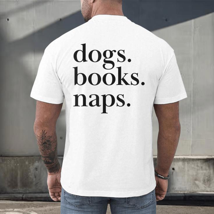 Dogs Books Naps Lovers Men's Back Print T-Shirt Dogs Books Naps Lovers Men's Back Print T-Shirt
