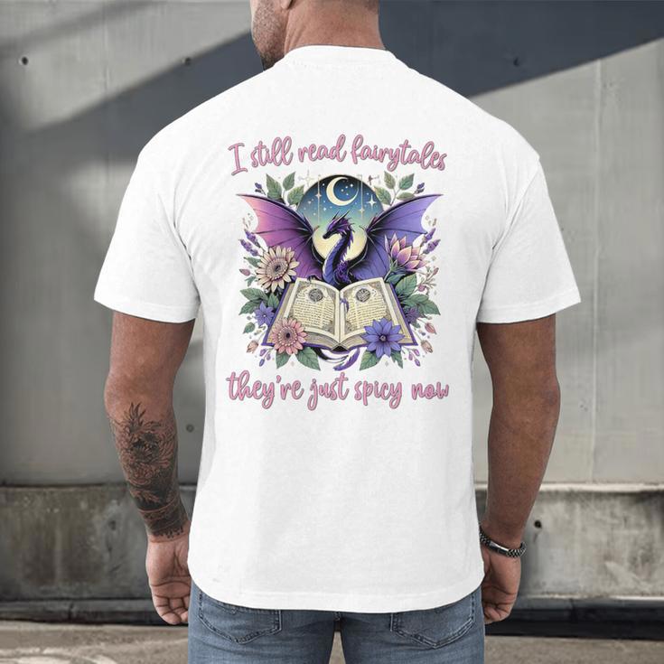 Dragon Bookish Romantasy Smut Merch Spicy Book Lover Premium Men's Back Print T-Shirt
