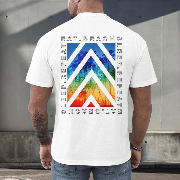 Eat Beach Sleep Repeat Summer Vacation Graduation Tees Men Women Kids Men's Back Print T-Shirt