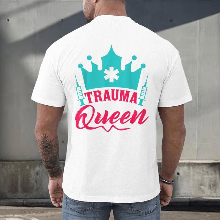 EMT Trauma Queen Paramedic Student T-Shirt Graduation Men's Back Print T-Shirt