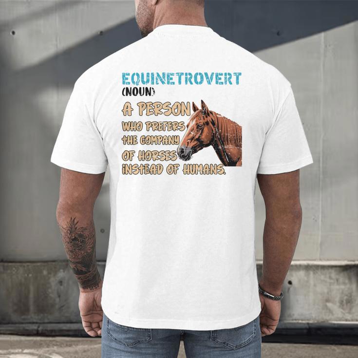 Equinetrovert Definition Equine Horse Riding Introvert Men's Back Print T-Shirt