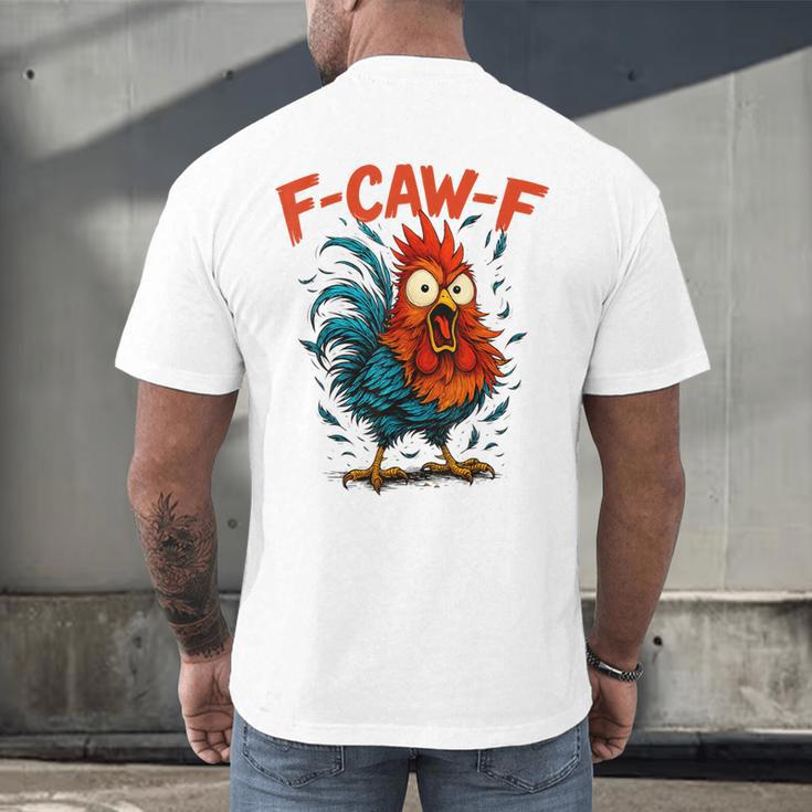 F-Caw-F Rooster F Awk F Chicken Coffee Romance Books Lover Men's Back Print T-Shirt F-Caw-F Rooster F Awk F Chicken Coffee Romance Books Lover Men's Back Print T-Shirt