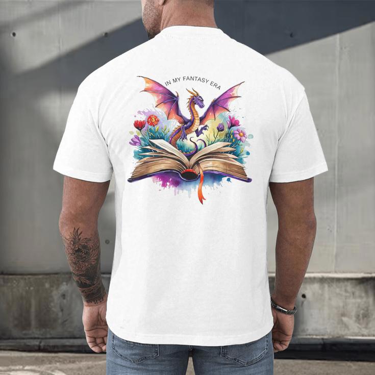 In My Fantasy Era Magic Dragon Book Men's Back Print T-Shirt In My Fantasy Era Magic Dragon Book Men's Back Print T-Shirt