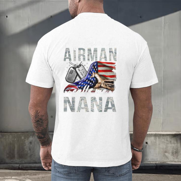 My Favorite Airman Calls Me Nana Air Force Graduation Nana Men's Back Print T-Shirt