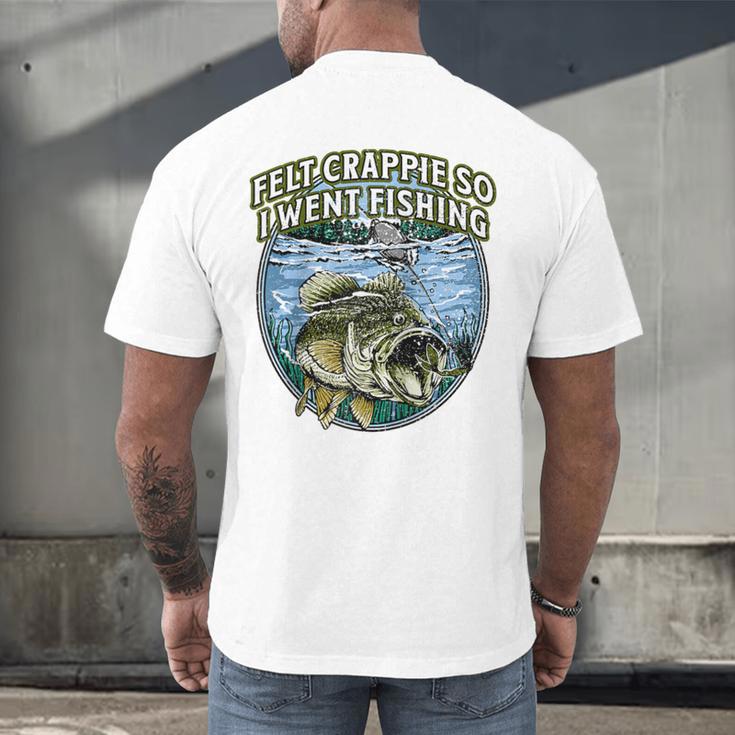 Felt Crappie So I Went Fishing Introvert Lakes Antisocial Raglan Baseball Tee Men's Back Print T-Shirt Felt Crappie So I Went Fishing Introvert Lakes Antisocial Raglan Baseball Tee Men's Back Print T-Shirt