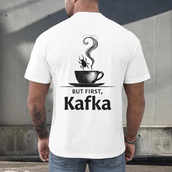 But First Kafka Coffee For Literature & Book Lovers Men's Back Print T-Shirt