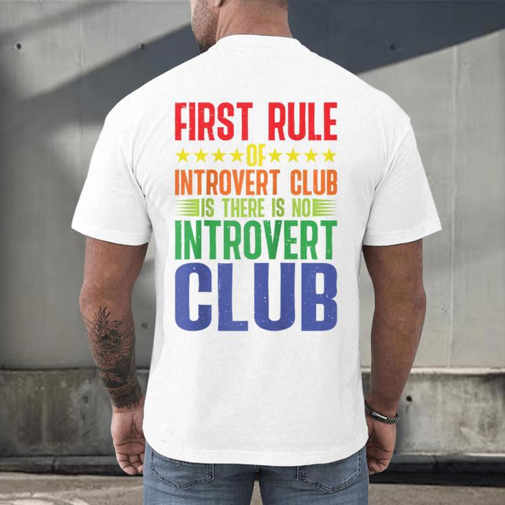 First Rule Of Introvert Club Is There Is No Introvert Club Raglan Baseball Tee Men's Back Print T-Shirt First Rule Of Introvert Club Is There Is No Introvert Club Raglan Baseball Tee Men's Back Print T-Shirt