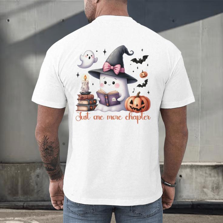 Ghost Reading Book Coquette Bow Halloween Girl Toddler Kid Premium Men's Back Print T-Shirt Ghost Reading Book Coquette Bow Halloween Girl Toddler Kid Premium Men's Back Print T-Shirt
