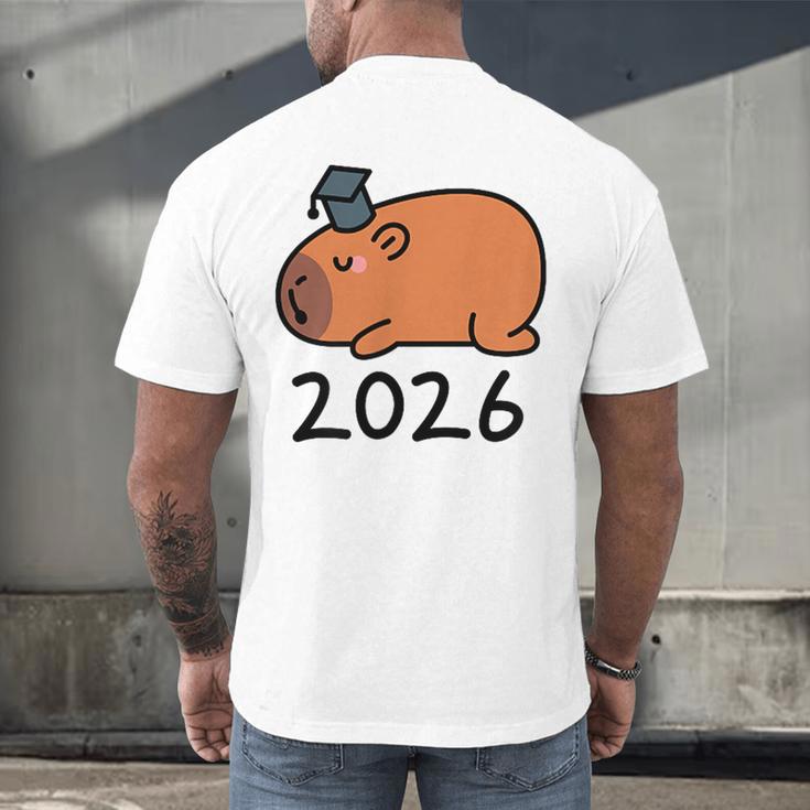 Grad Class Of 2026 Capybara Graduation Graduated Kids Men's Back Print T-Shirt
