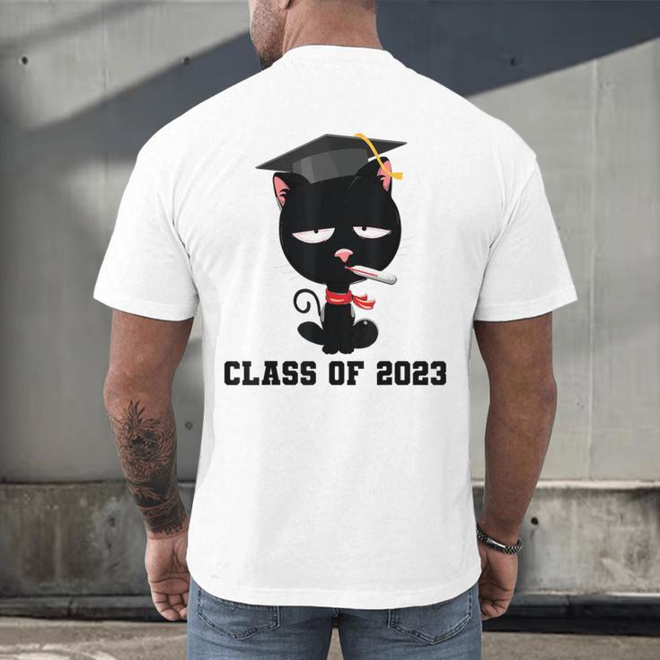 I Graduated Class Of2023 Cat Graduation Men's Back Print T-Shirt