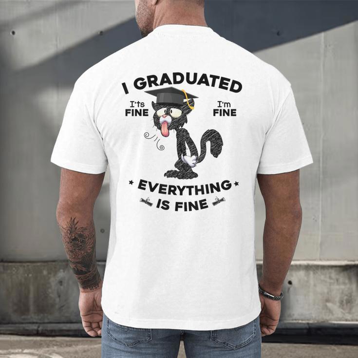 I Graduated Graduate Class 2025 Cat Graduation Men's Back Print T-Shirt