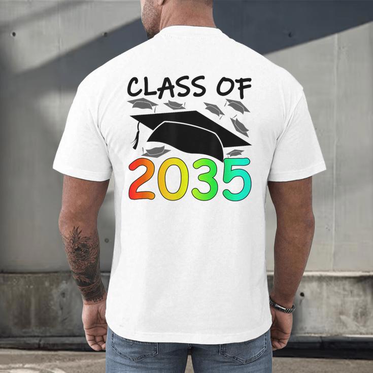 Graduation Class Of 2035 Hand Prints Space Pre-K -12th Grade Men's Back Print T-Shirt
