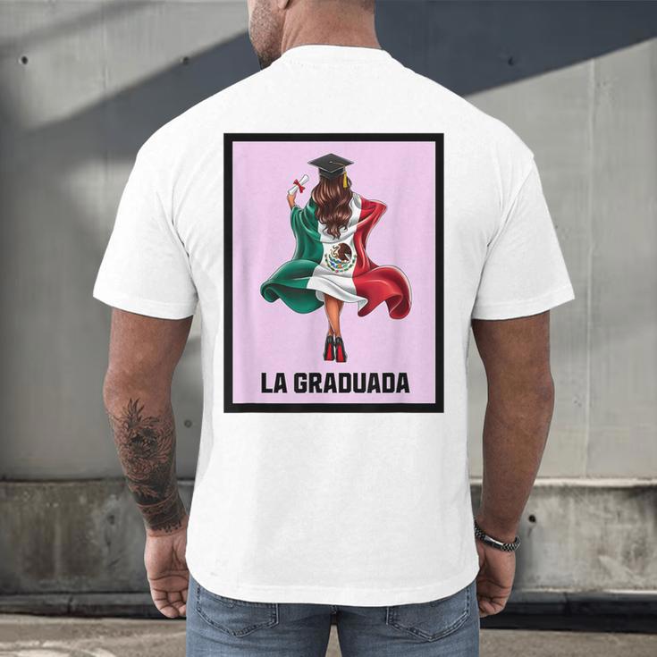 Graduation Latina Educated La Graduada Mexican Bingo Card Men's Back Print T-Shirt