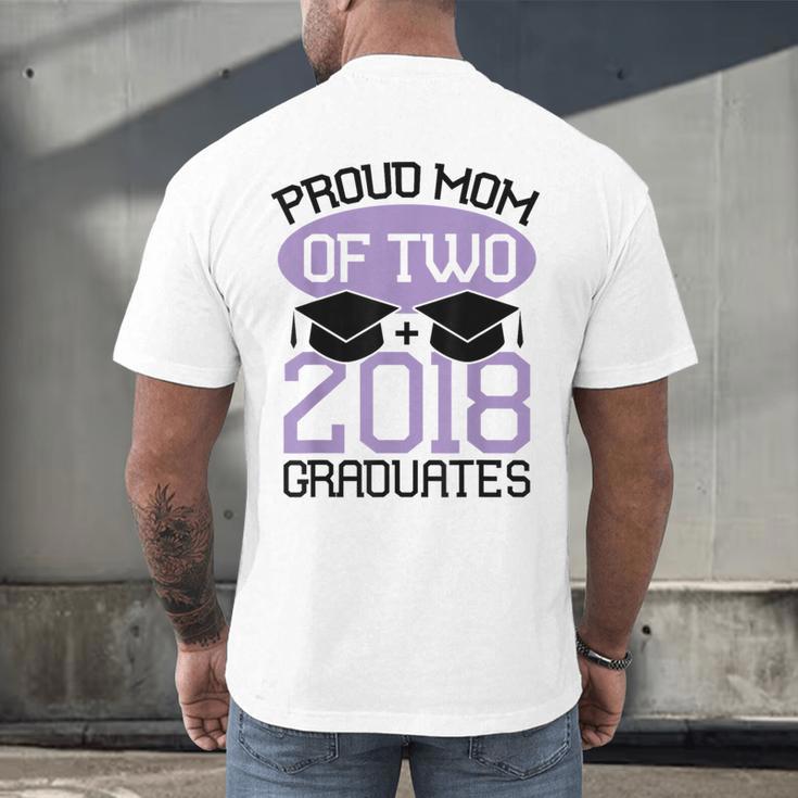 Graduation Shirt For Mom Of Twins Proud Mom Twins Tee Men's Back Print T-Shirt
