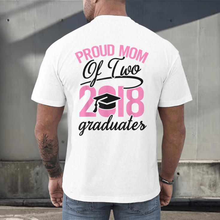 Graduation Shirt For Mom With Twins Proud Mom Of Two Men's Back Print T-Shirt